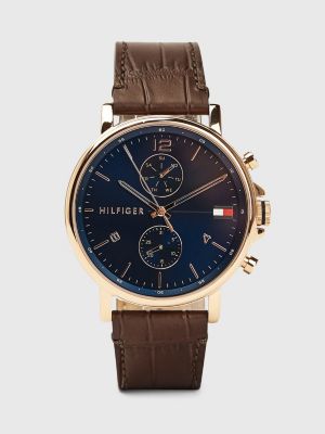 Tommy hilfiger leather watch on sale strap