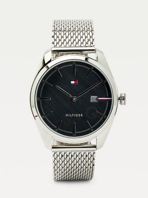 tommy hilfiger silver watch mens