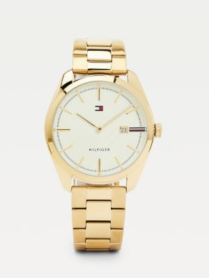 lejr Emigrere bruger Ion Yellow Gold-Plated Chain-Link Watch | GOLD | Tommy Hilfiger