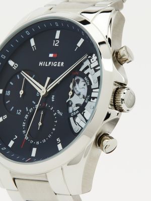 Stainless Steel Blue Dial Watch | Silver | Tommy Hilfiger