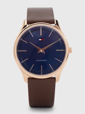 watch rose gold leather