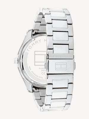 Green Dial Stainless Steel ChainLink Watch SILVER Tommy Hilfiger