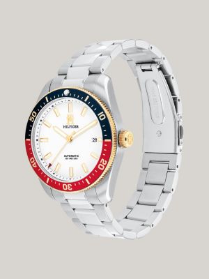 multi stainless steel chain-link bracelet watch for men tommy hilfiger