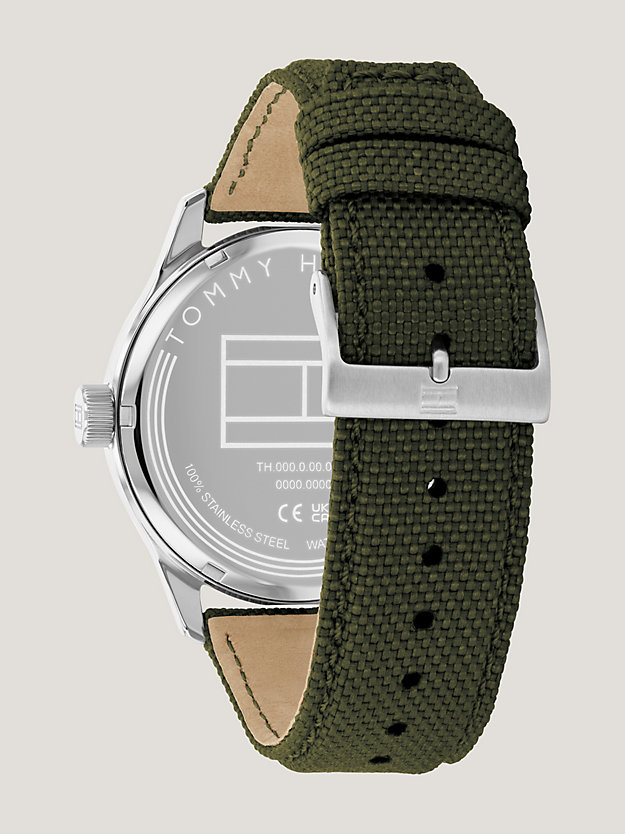 Uhr aus Edelstahl mit CORDURA®-Armband | Grün | Tommy Hilfiger