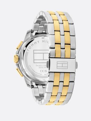 multi grey dial two-tone sub-counter watch for men tommy hilfiger