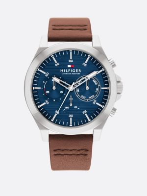 Horloge met donkerblauwe wijzerplaat Zilver Tommy Hilfiger