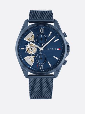 orologio in acciaio inossidabile placcato oro blue da uomini tommy hilfiger