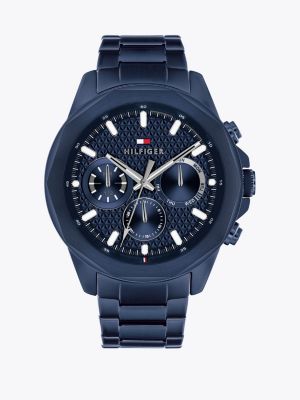 orologio con quadrante geometrico blue da uomini tommy hilfiger