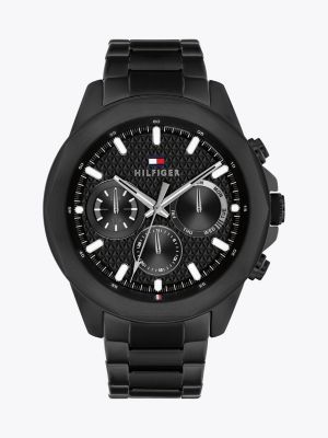 orologio in acciaio placcato a ioni nero black da uomini tommy hilfiger