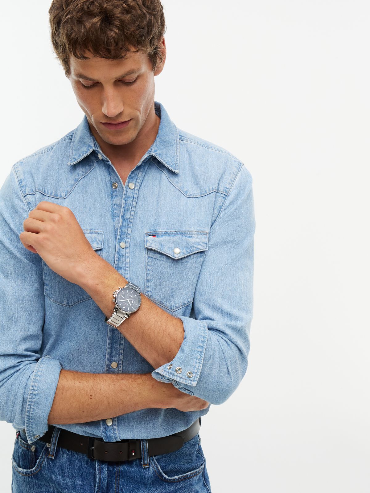 Rose Gold-Plated Stainless Steel Watch — Silver