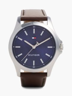 Brown Leather Strap Stainless Steel Watch — Brown 1