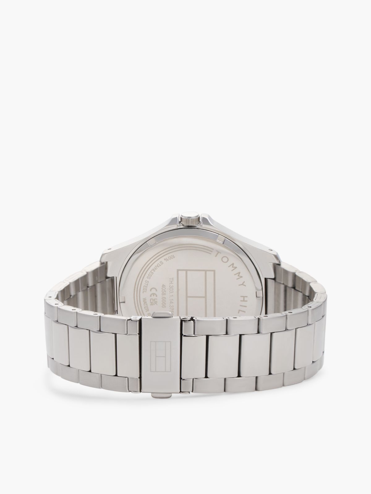 Blue Dial Stainless Steel Watch — Silver