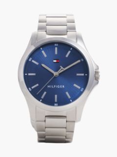 Blue Dial Stainless Steel Watch — Silver 1