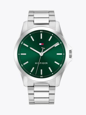 Silver Men s Watches Men s Leather Strap Watches Tommy Hilfiger