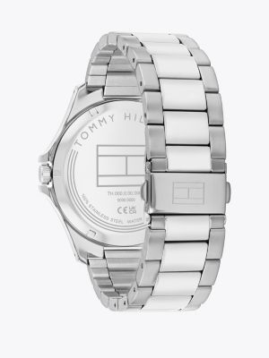 Roestvrijstalen horloge met rode wijzerplaat Zilver Tommy Hilfiger