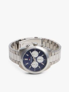Blue Dial Chronograph Chain-Link Watch — Silver 2