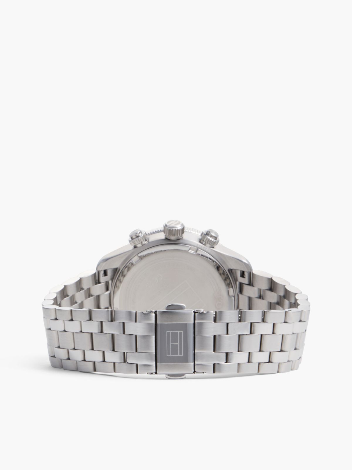 Grey Dial Stainless Steel Chronograph Watch — Silver