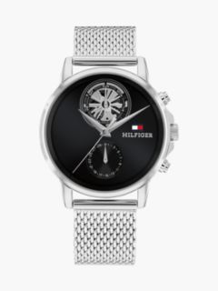 Mesh Strap Black Skeleton Sub-Counter Watch — Silver 1