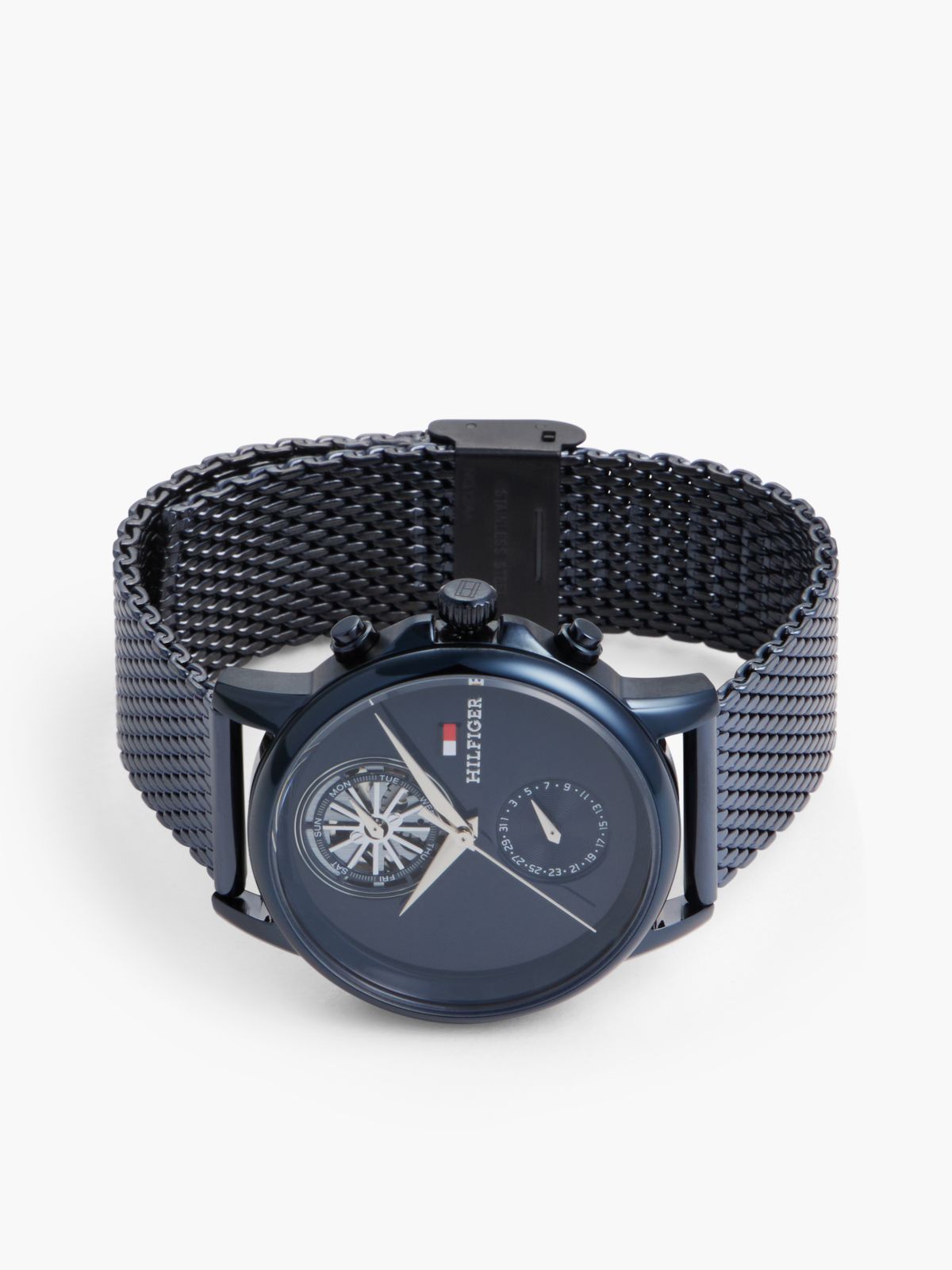 Mesh Strap Blue Skeleton Sub-Counter Watch — Blue