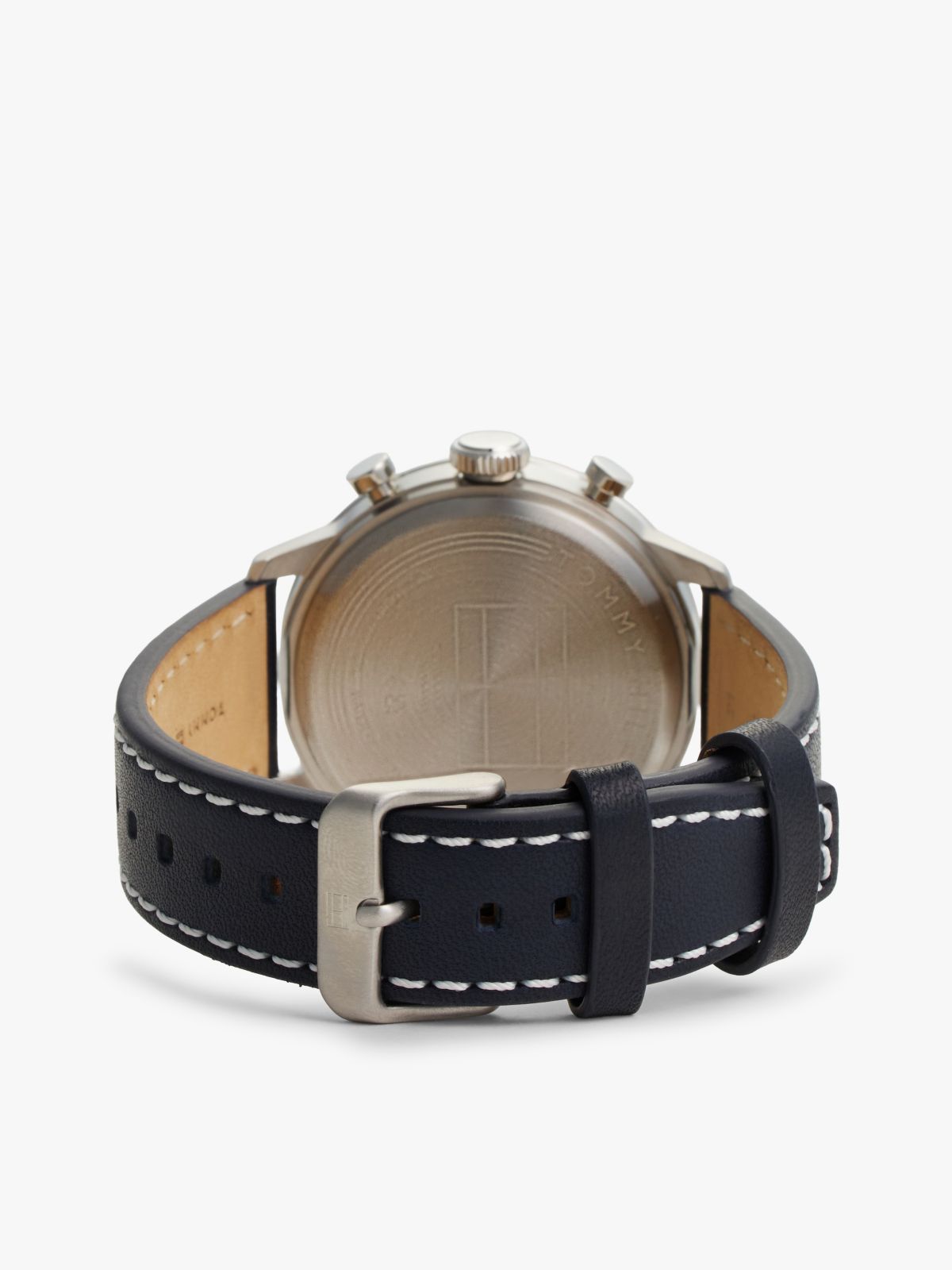 Cream Dial Blue Leather Strap Watch — Blue