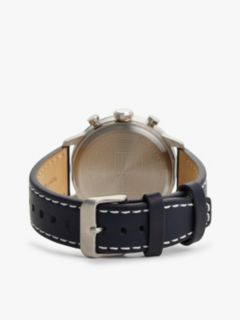Cream Dial Blue Leather Strap Watch — Blue 2