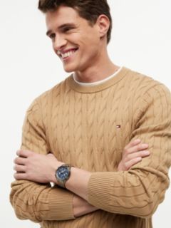 Blue Dial Grey Chain-Link Chronograph Watch — Grey 4