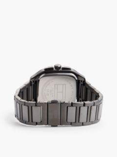 Square Gunmetal Skeleton Dial Watch — Grey 2