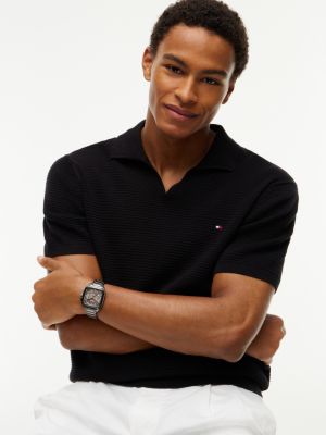 grey vierkant gunmetal horloge met skeleton wijzerplaat voor heren - tommy hilfiger