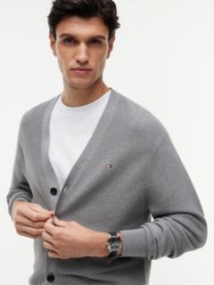 Square Dial Black Leather Strap Watch — Black 4