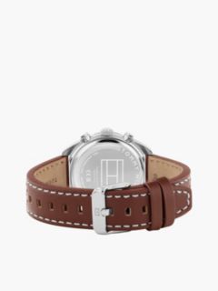 Brown Perforated Leather Contrast Bezel Watch — Brown 2