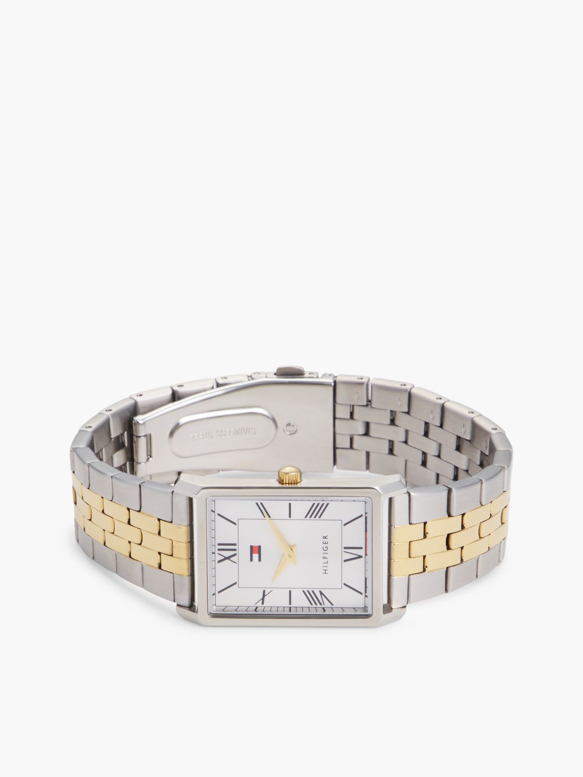 Silver-White Dial Two-Tone Stainless Steel Watch — Multi