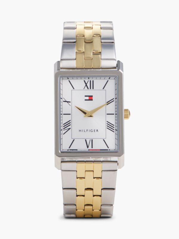 Silver-White Dial Two-Tone Stainless Steel Watch — Multi