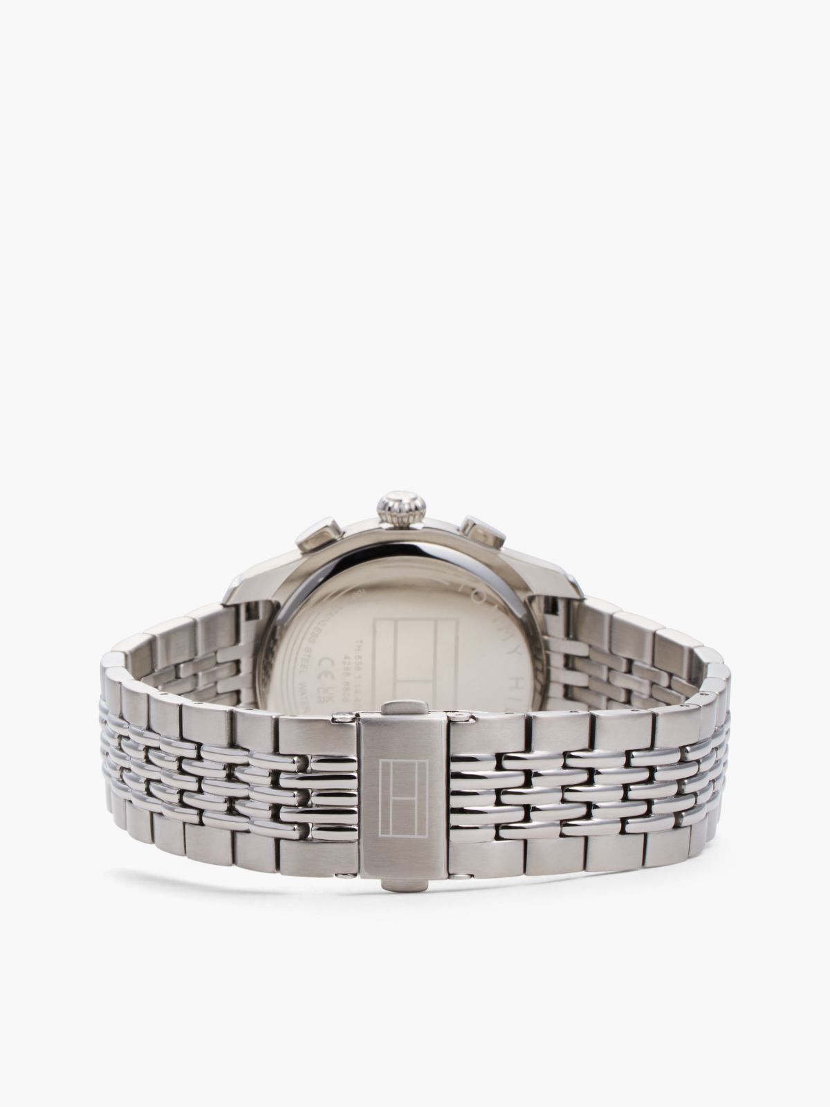 Black Dial Gold-Plated Chronograph Watch — Silver