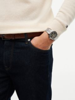 Black Dial Gold-Plated Chronograph Watch — Silver 4
