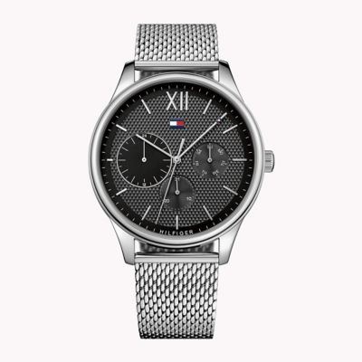 tommy hilfiger black stainless steel watch
