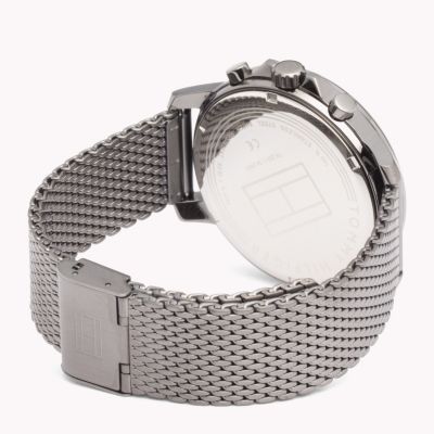 Orologio Con Cinturino A Rete Color Grigio Canna Di Fucile