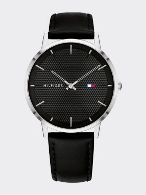 Black Leather Strap Watch | BLACK 