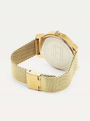 tommy hilfiger gold plated bracelet watch