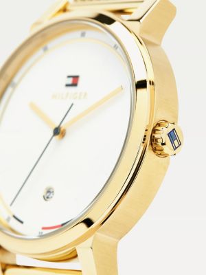 tommy hilfiger gold plated bracelet watch