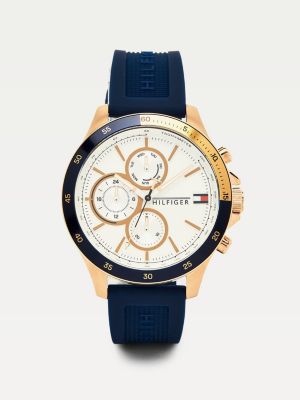 tommy hilfiger blue silicone strap watch