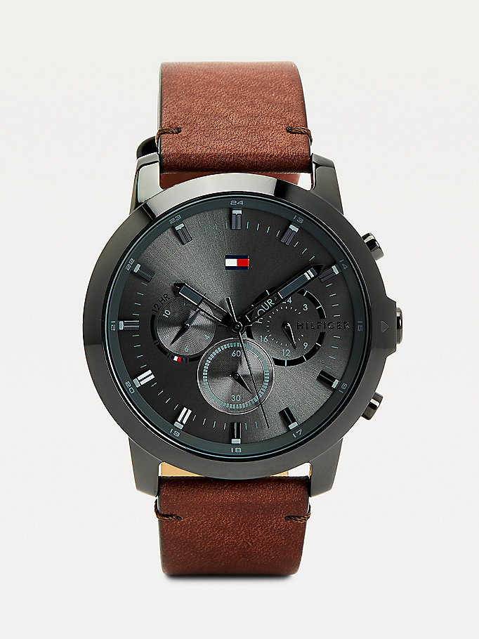 Brown Leather Strap Watch | | Tommy Hilfiger
