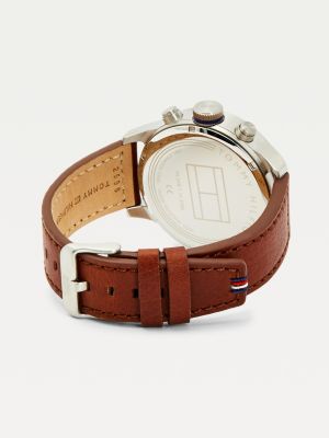Multi-Function Stainless Steel Leather Watch | Tommy Hilfiger