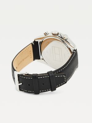 Black Leather Strap Watch | BLACK 