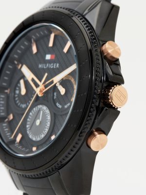 tommy hilfiger watches black chain