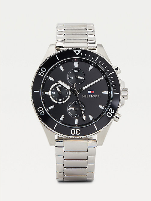 zwart multifunctioneel horloge met schakelband voor heren - tommy hilfiger