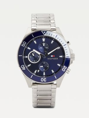 Stainless Steel Multifunction Blue Watch, Blue