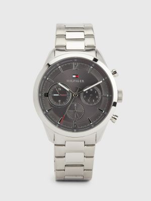 Stainless Steel Grey Dial ChainLink Watch SILVER Tommy Hilfiger
