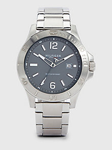 srebrny zegarek explorer na bransolecie dla mężczyźni - tommy hilfiger