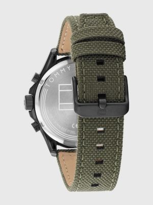 Horloge met groene nylon band Groen Tommy Hilfiger