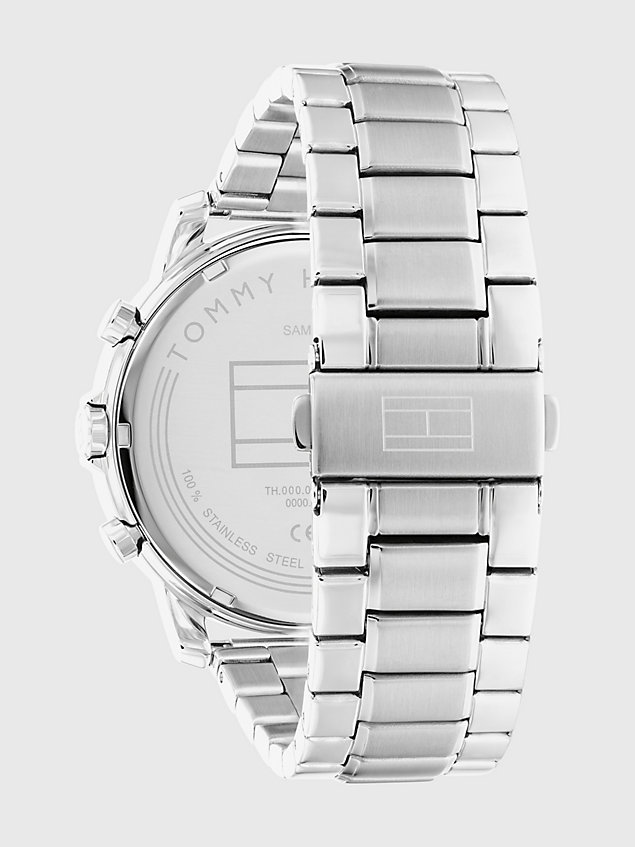 silver horloge van roestvrij staal met subdials voor heren - tommy hilfiger